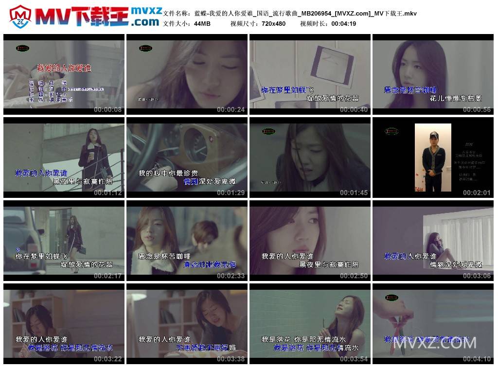 蓝蝶-我爱的人你爱谁_国语_流行歌曲_MB206954